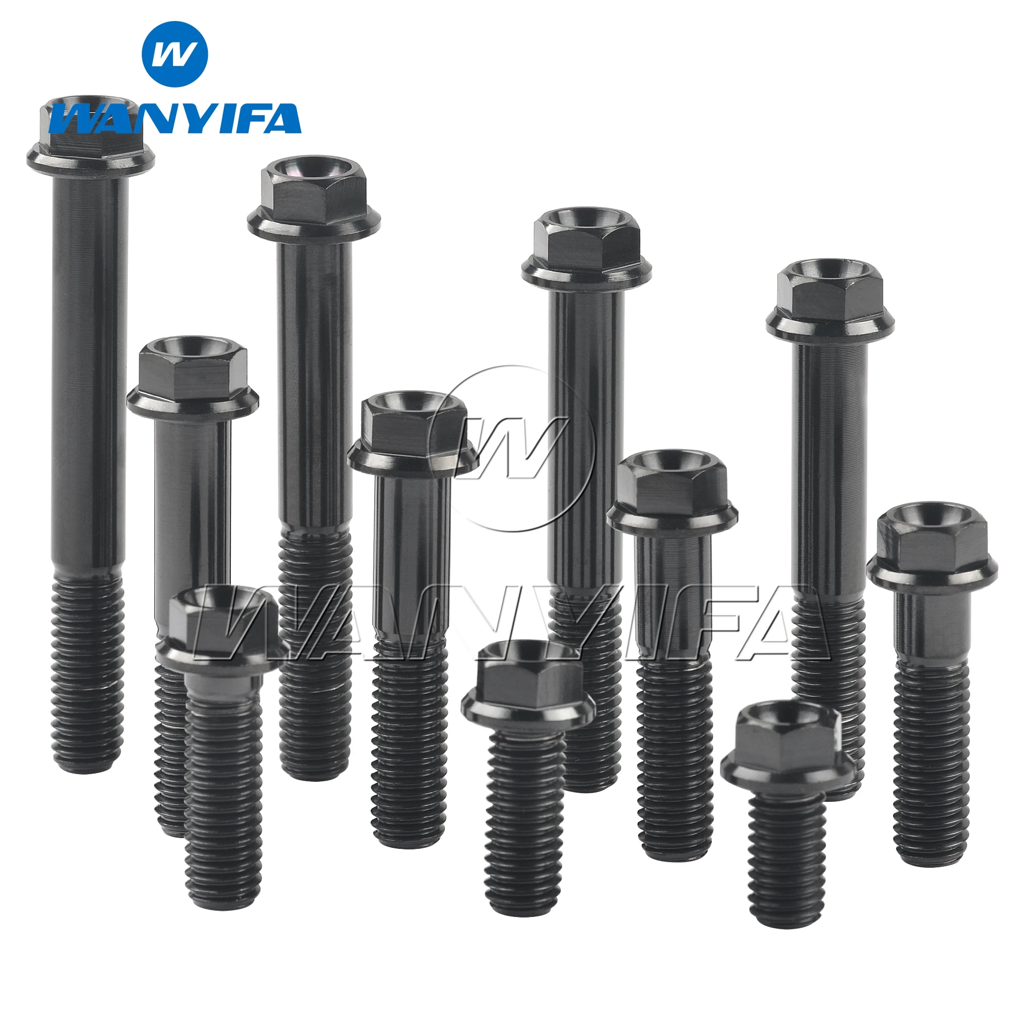 Titanium bolts Wanyifa flange hex small head motorcycle M8 x15 20 25 30 35 40 45 55 60 65mm P1.25mm