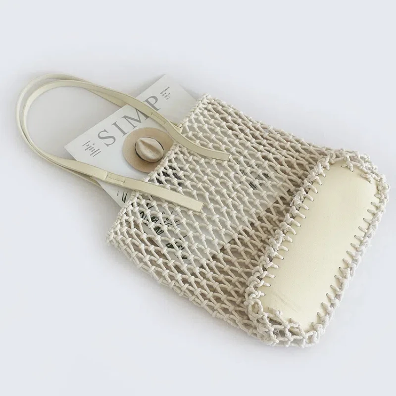 جديد جوفاء خارج مستطيلة المنسوجة يدويا القطن حبل ح...