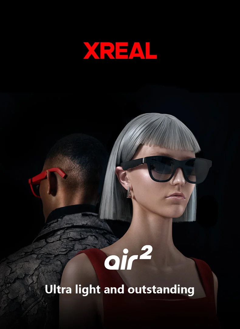 XREAL Air Nreal Air 2 Smart AR Glasses HD 130 Inches Space Giant Screen  Private Cinema Portable 1080p View VS Rokid MAX glasses - AliExpress