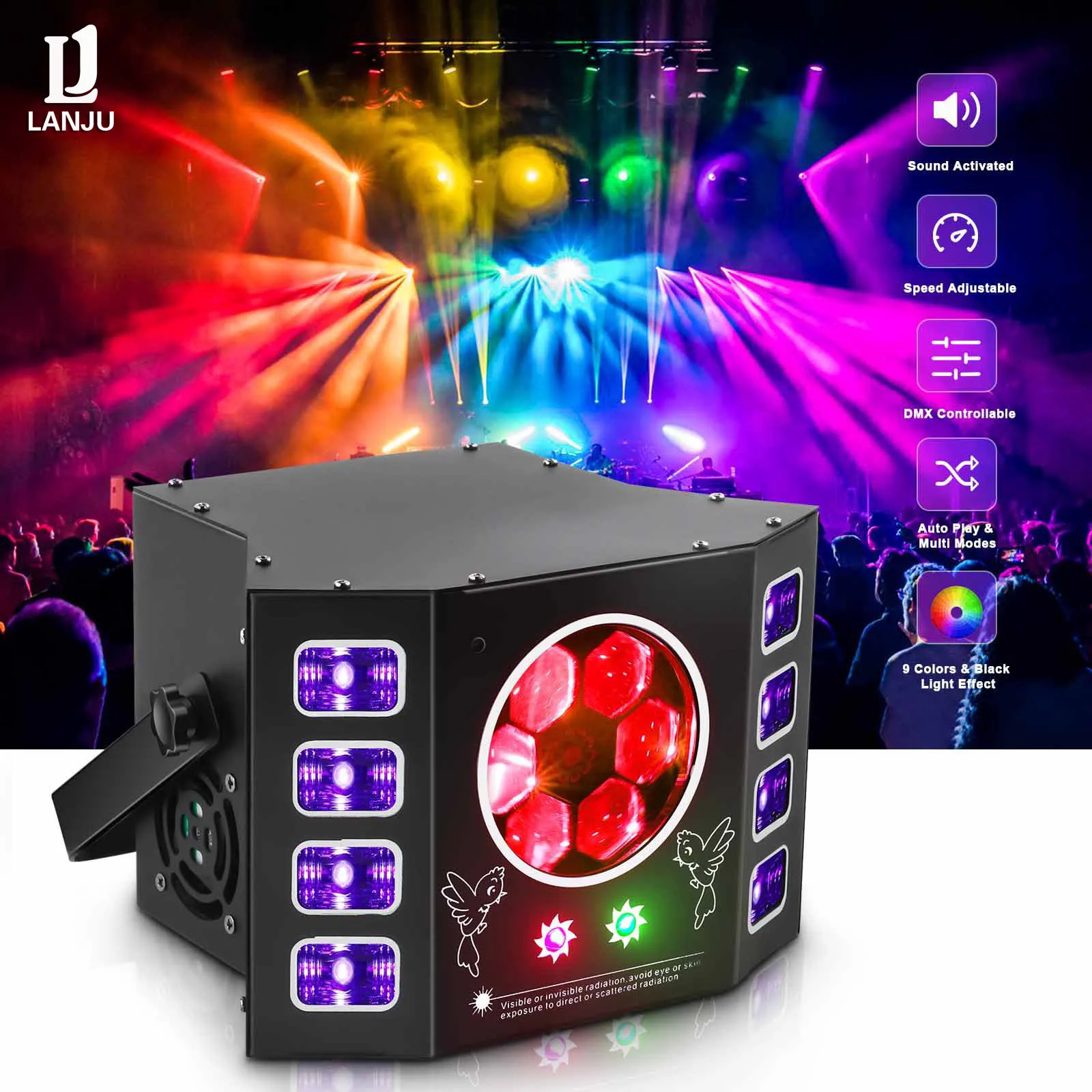 

LED 4IN1 UV Beam Laser Light Disco DJ RGB Pattern Projection DMX Control Strobe Lamps Home Party KTV Club Stage Effect Lighting