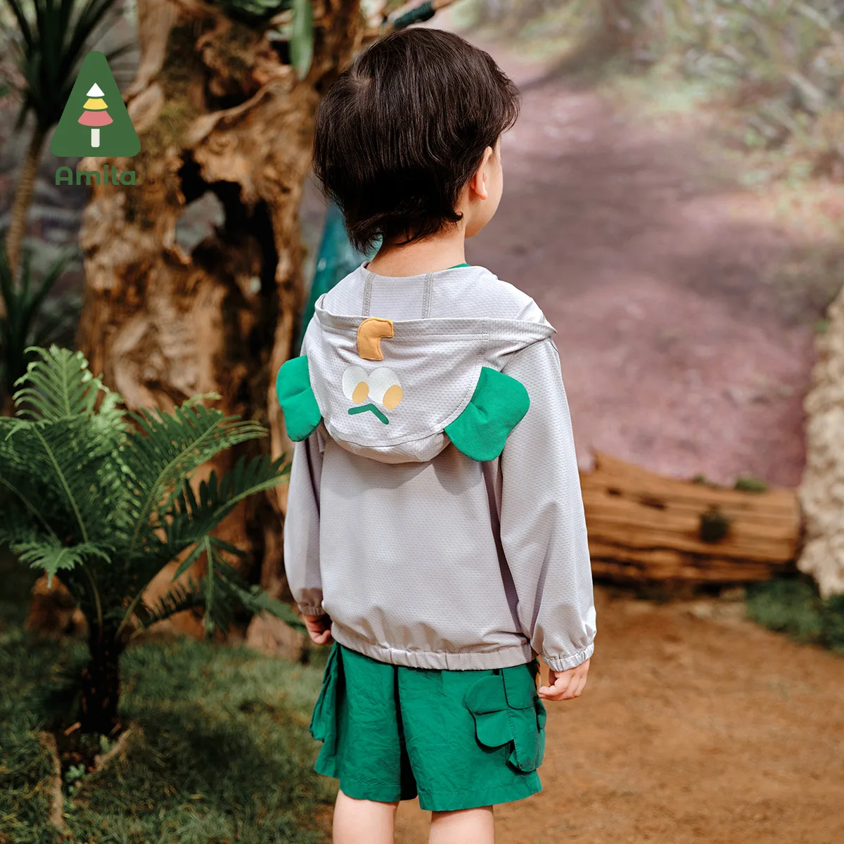 Amila Summer New Boys and Girls Coat Elephant Three-Dimensional Decoration Solid Color Cute Sunscreen Clothes
