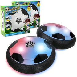 Balle de Football pour enfants, ensemble de 2 jouets de Football flottants à Air avec lumière Led et mousse douce, jeux de Sport en intérieur et en plein Air 