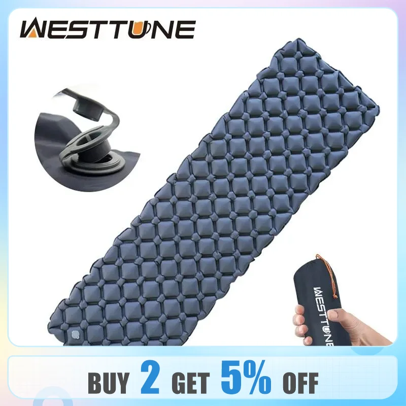 Westtune Materassino Da Campeggio Materasso Gonfiabile Ultraleggero Materassino Portatile Per Cuscino D'Aria All'Aperto Per Escursioni In Viaggio
