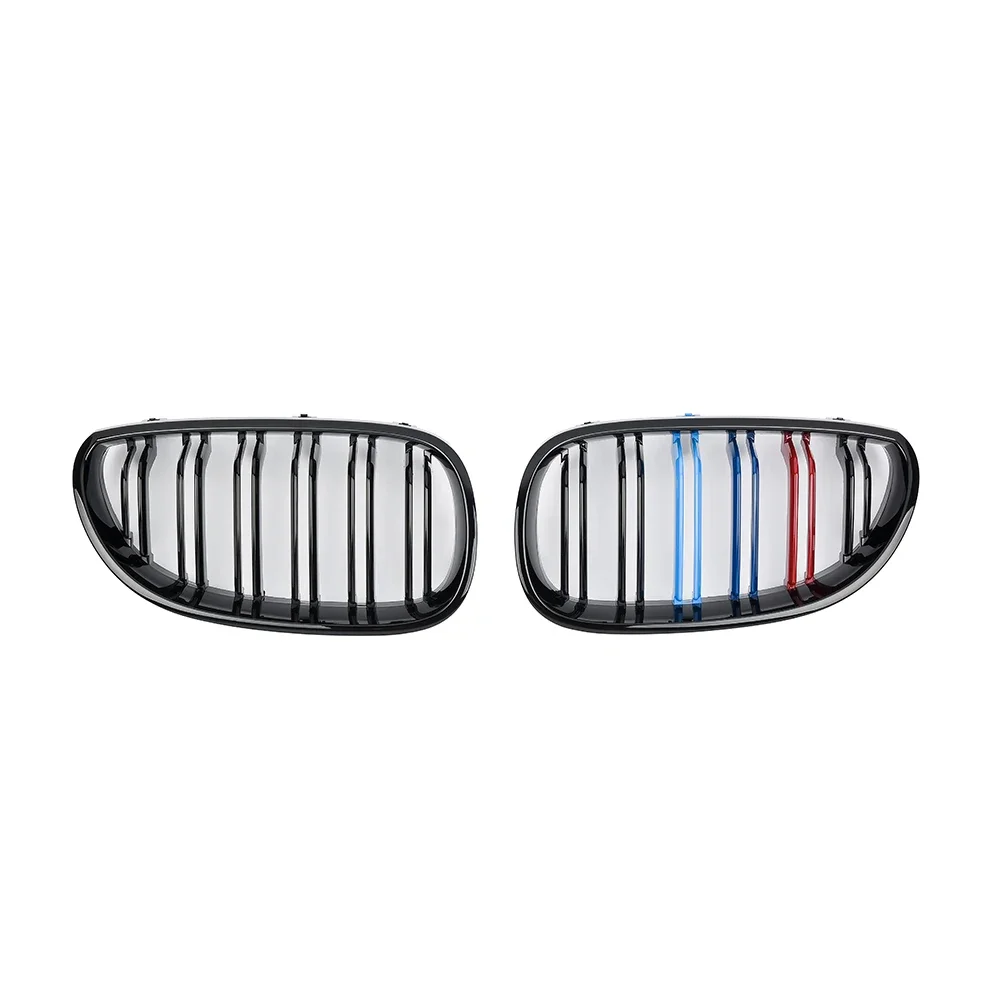 ڵ   ׸  ̽ ׸ ׸ BMW E60 E61 5 ø 2003-2009 Gloss Black Auto New Double Slat