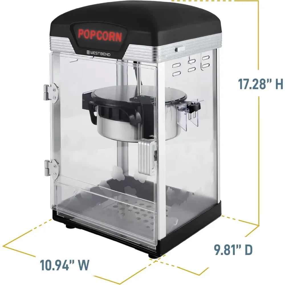 4 Qt Popcorn Machine, Polycarbonate (PC) Gourmet Popcorns Maker Machine with Nonstick Popcorn Kettle Scoop