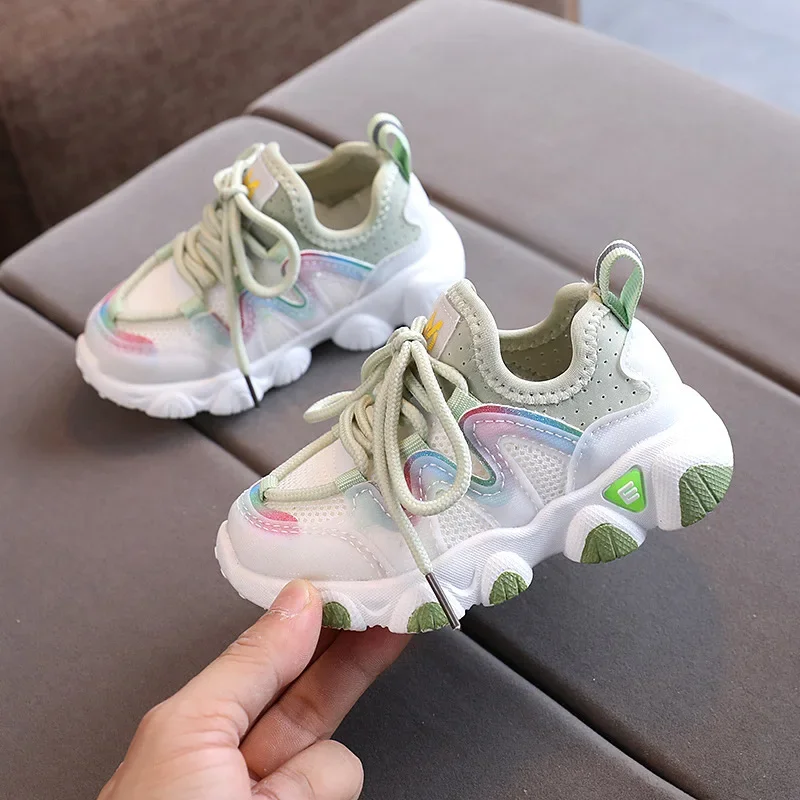 Breathable Toddler Boy Girl Sneakers Stretch Fabric Running Shoes School Sports Shoes D07083 sports shoes baby shoes kids sneakers kids shoes kids sports shoes