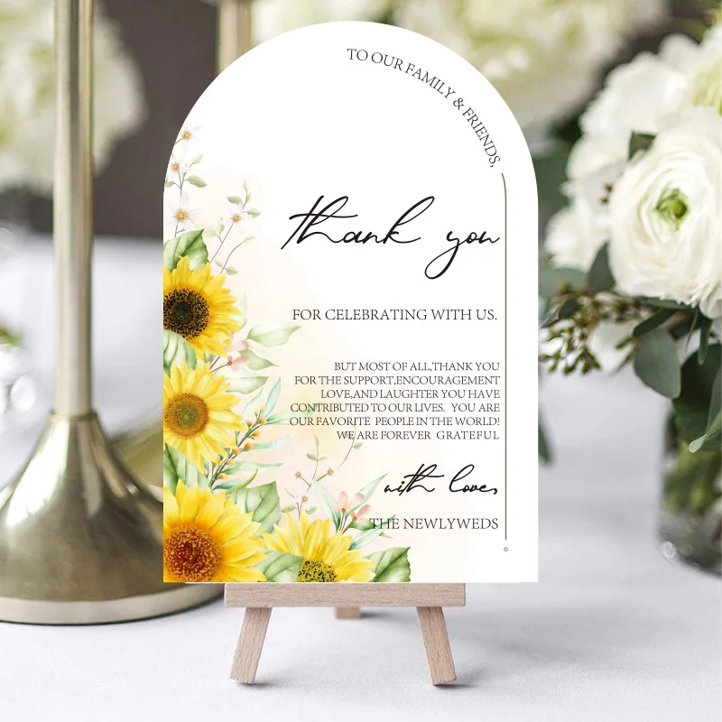 50pcs Sunflowers Rustic Woodland Garden Wedding Flyer Modern Sunny Warm Color Sunflower Flower Element Wedding Invitation