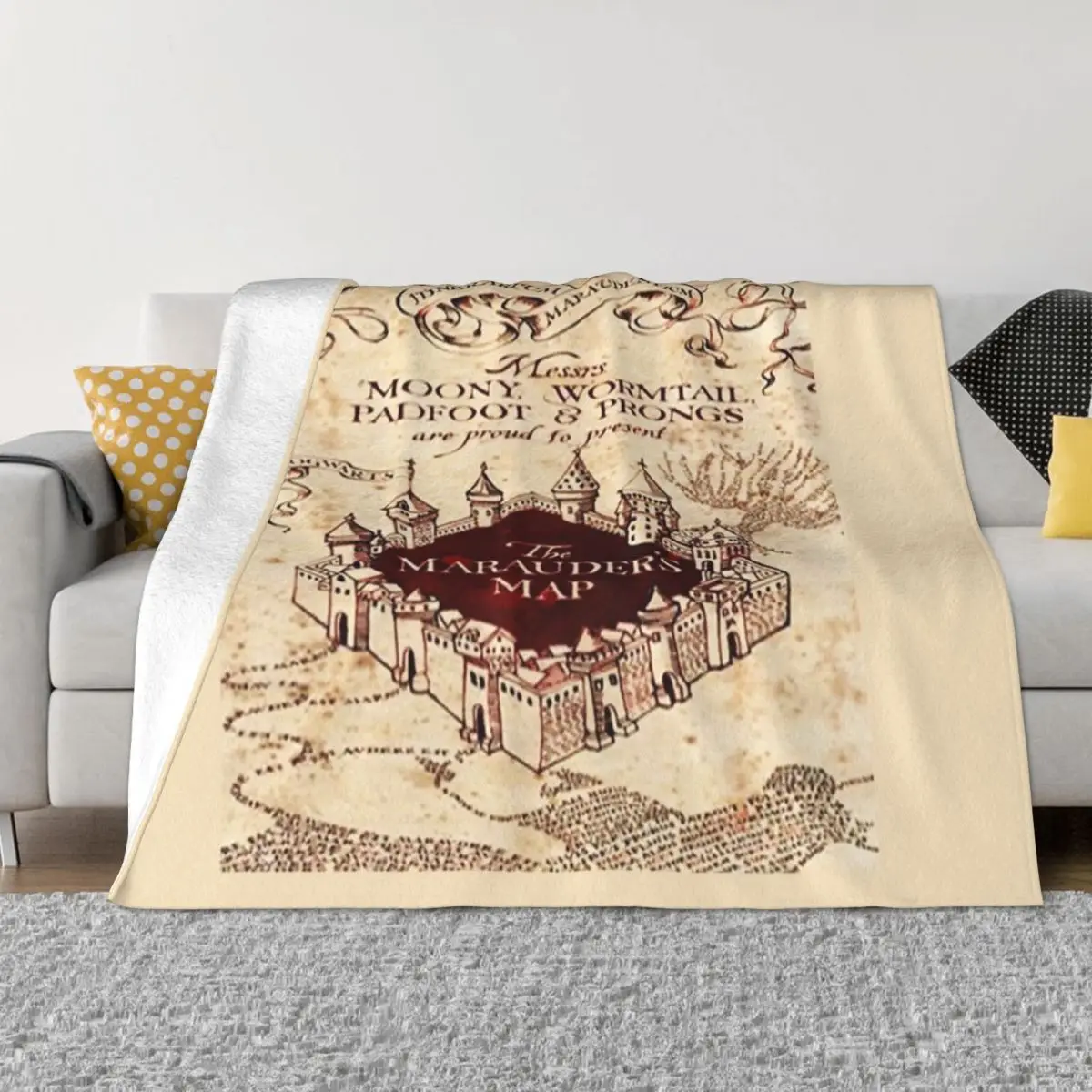 

the marauder map Throw Blanket Baby fluffy cosplay anime Picnic Blankets