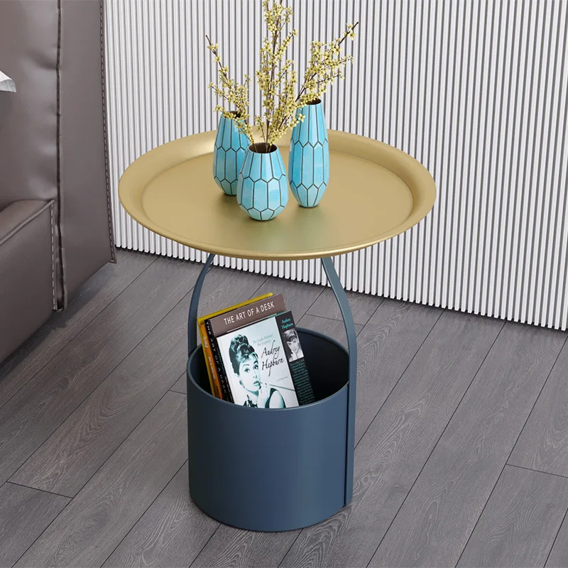 

Movable Bedside Table Bedside Small Round Table Bedroom Simple Small Coffee Table