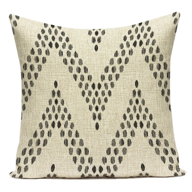 Vintage Boho Geometric Cotton Linen Decorative Throw Pillow Cover