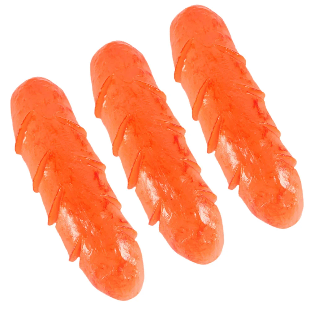 

3 Pcs Imitation Meat Dining Table Decor Realistic Sausage Pvc Artificial Hot Dog