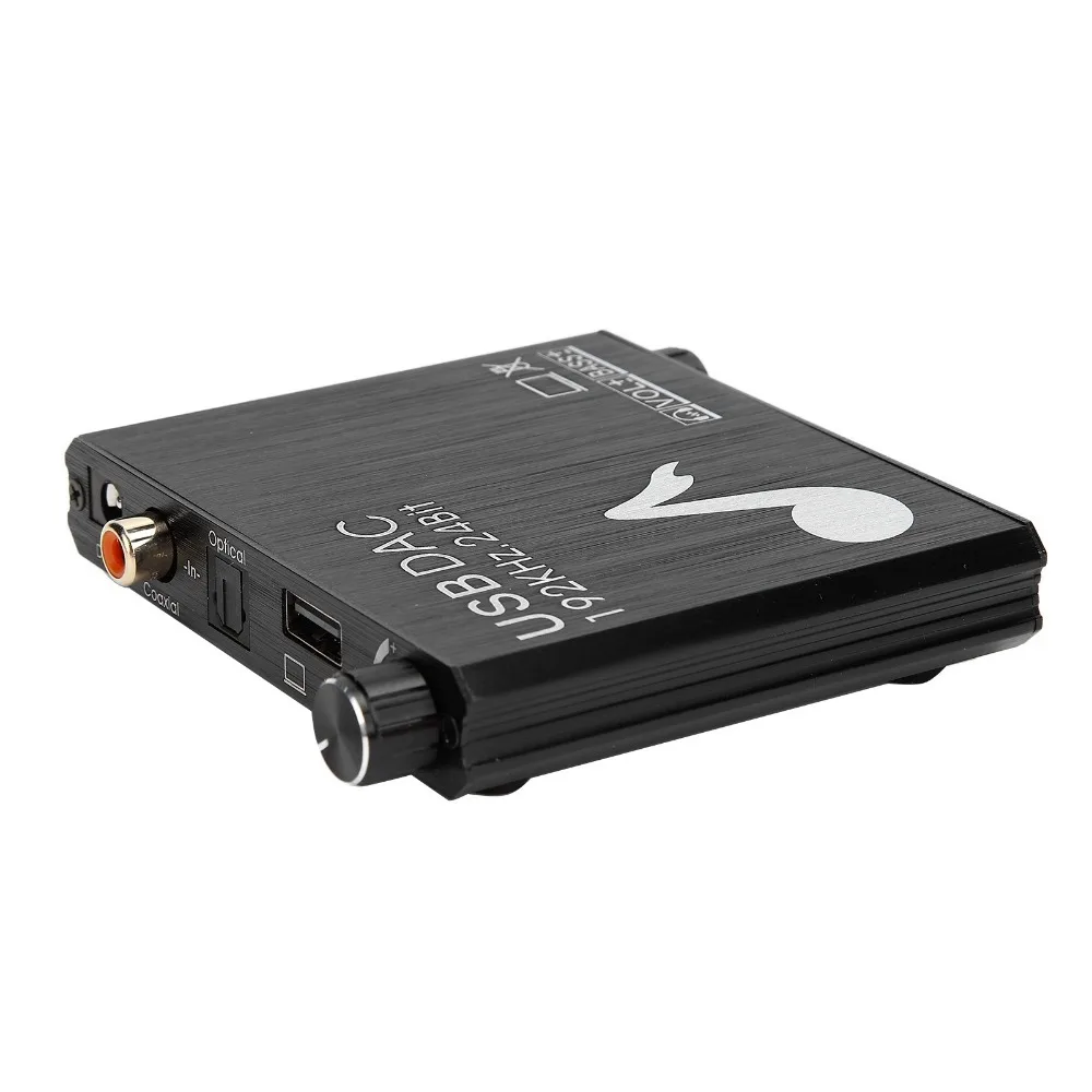 동축 광 오디오 AY107 DAC 변환기 지원 192kHz/24bit 3.5mm 잭 디지털-아날로그 오디오 변환기 RCA 변환기