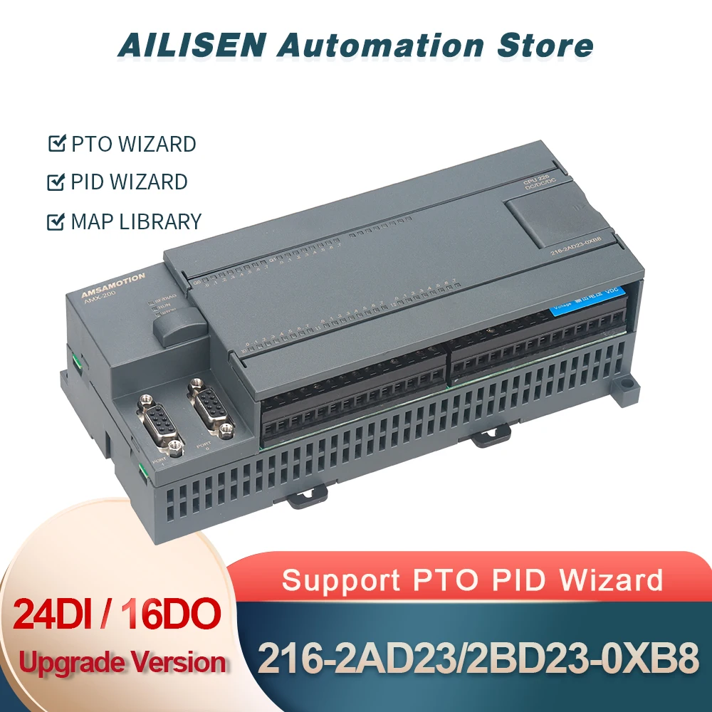 Upgrade PLC Controller CPU226 24DI/16DO 6ES7 216-2AD23 2BD23-0XB8 Relay Transistor Type Win CC S7 PTO PID Wizard MAP
