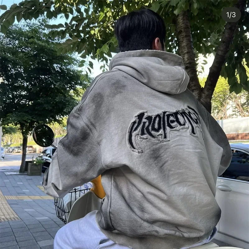 

Хип-хоп PROJECT G/R ограниченная серая спортивная толстовка на молнии с вышивкой в винтажном стиле