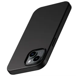 Luxury Matte Silicone Soft Case - Premium Solid Black Back Cover for 12Mini or 13Mini (Black)