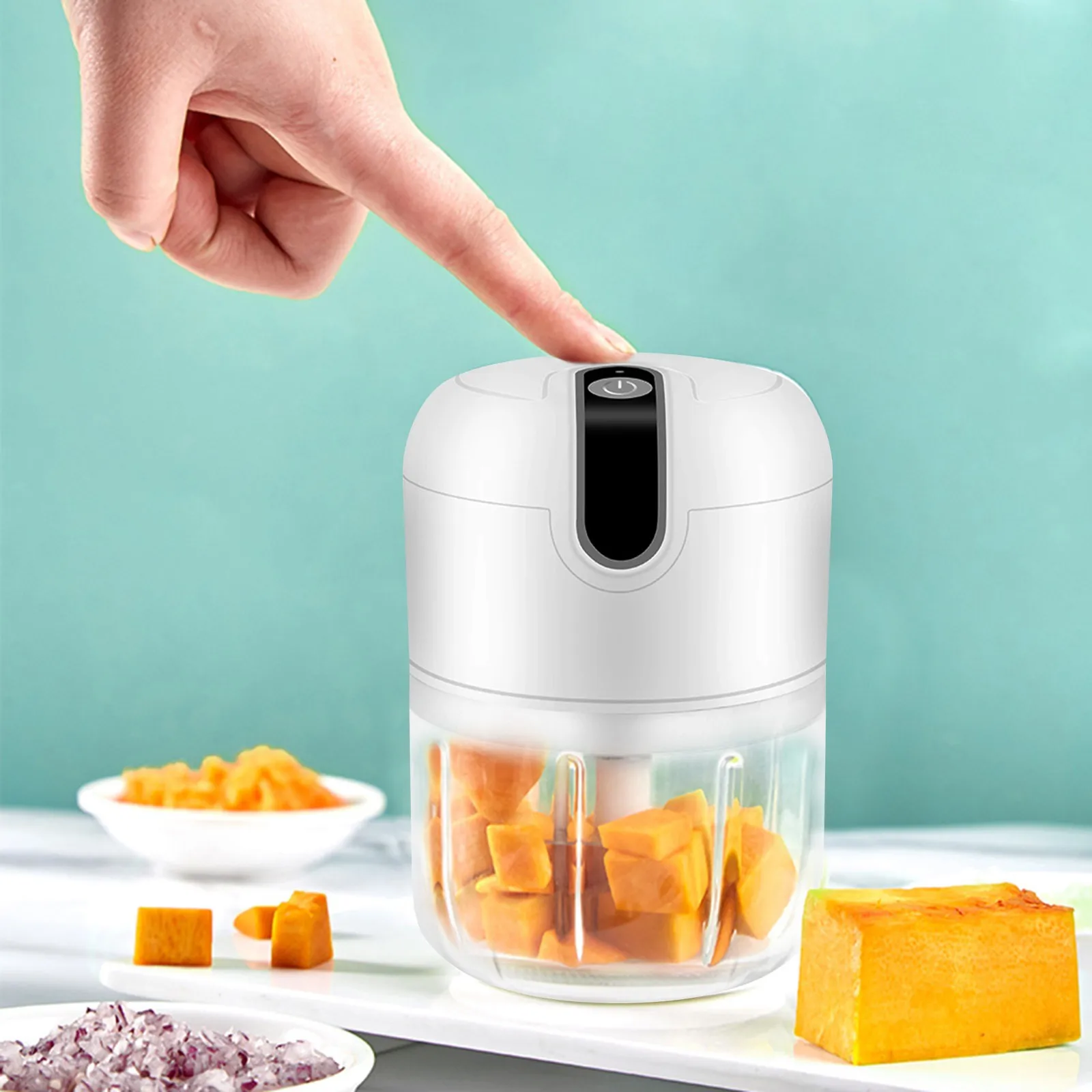 Electric Mini Food Chopper, Rechargable Small Food Processor for