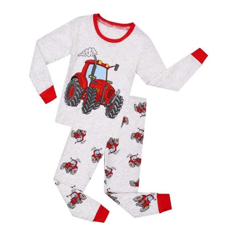 Spring Autumn Children's Clothing Sets Boys Train pattern Sleepwear Clothes Kids Pajamas Set Teen Boys Girls Cotton Pyjamas