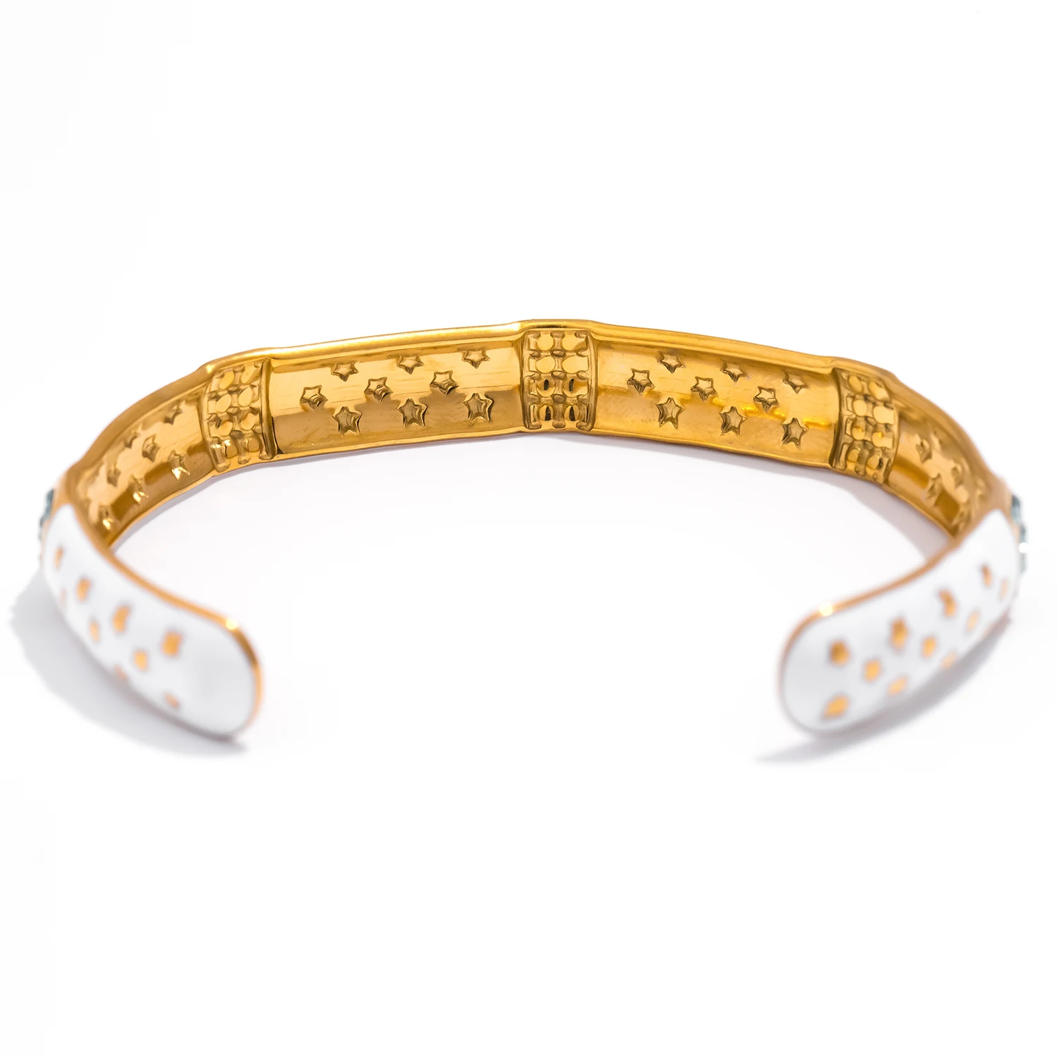 UHBINYCA Personalized Oil Drip Opening Adjustable Bracelet, Stainless Steel Plated 18K Gold Inlaid Zircon Bracelet 5