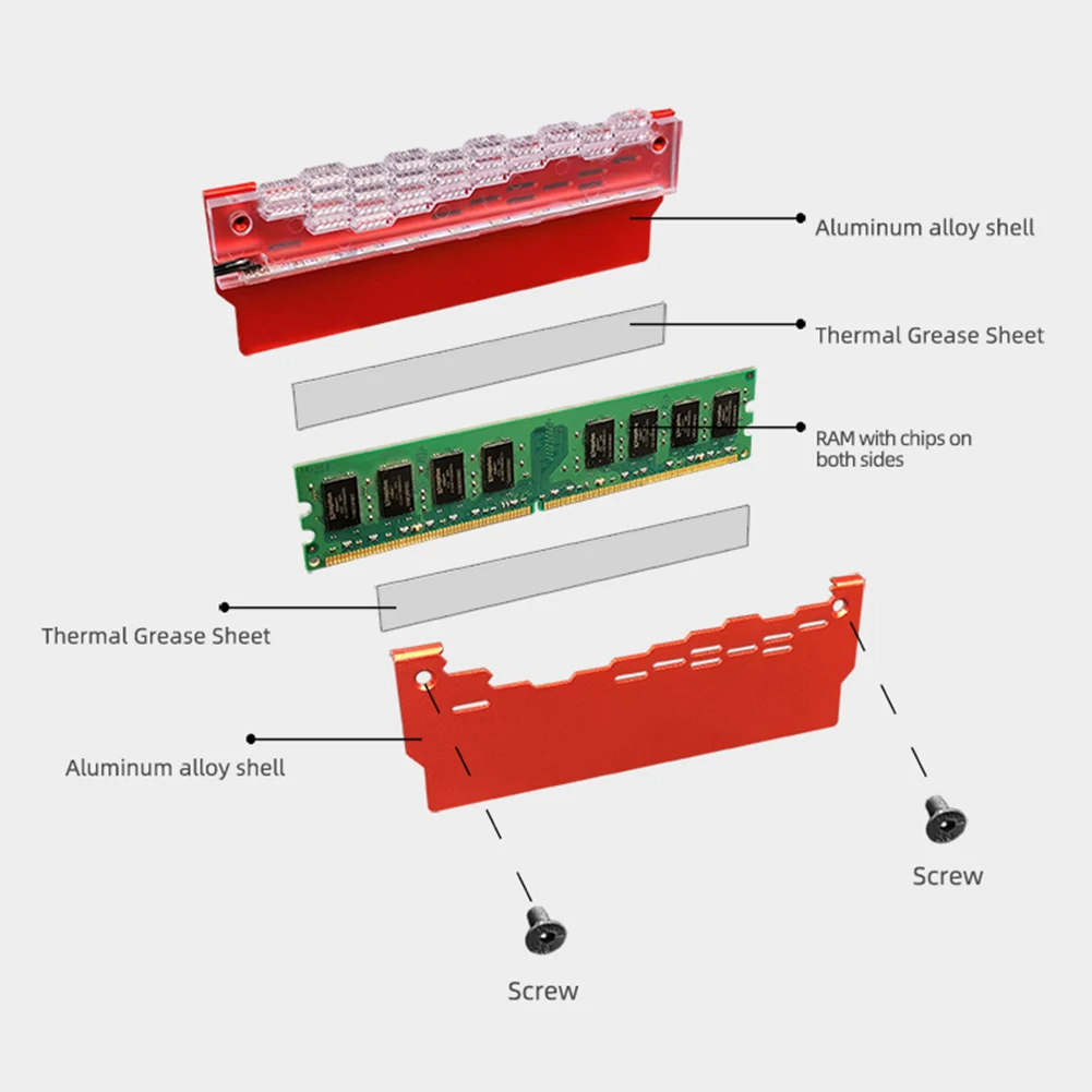 TITAN TTC-MHR03 Dissipateur thermique en cuivre pour mémoire RAM pour des performances améliorées