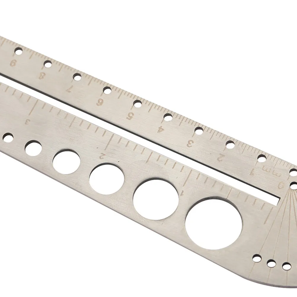 다기능 스테인레스 스틸 자, 컴퍼스, 각도기 26.3cm, 헤비 듀티 스케일 도구, 지도 그리기, 그래픽, 야외용 문구류