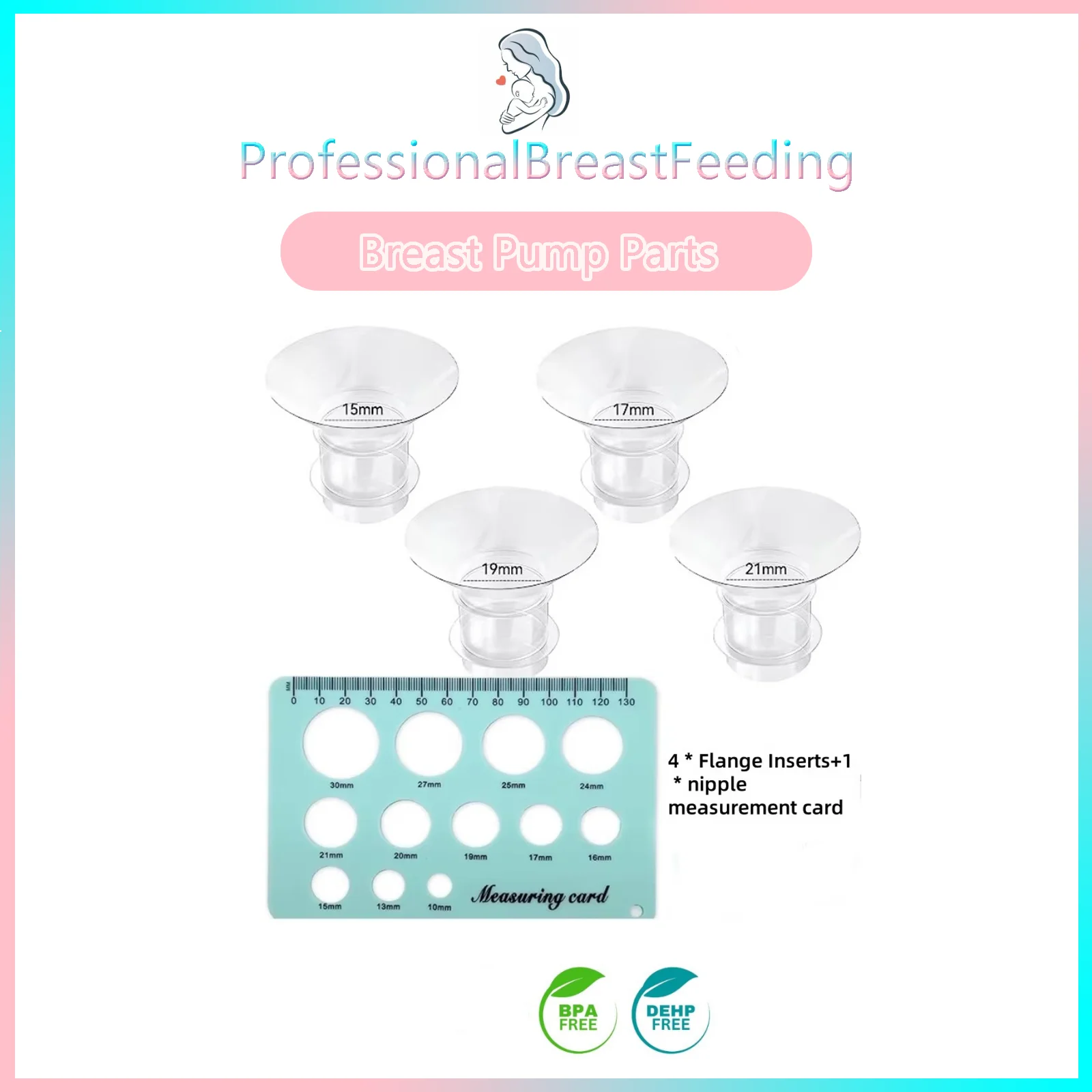 Flange Inserts 15/17/19/21mm Compatible with TSRETE Medela Momcozy S9/S9Pro/S12/S12Pro Wearable Breast Pump accessories