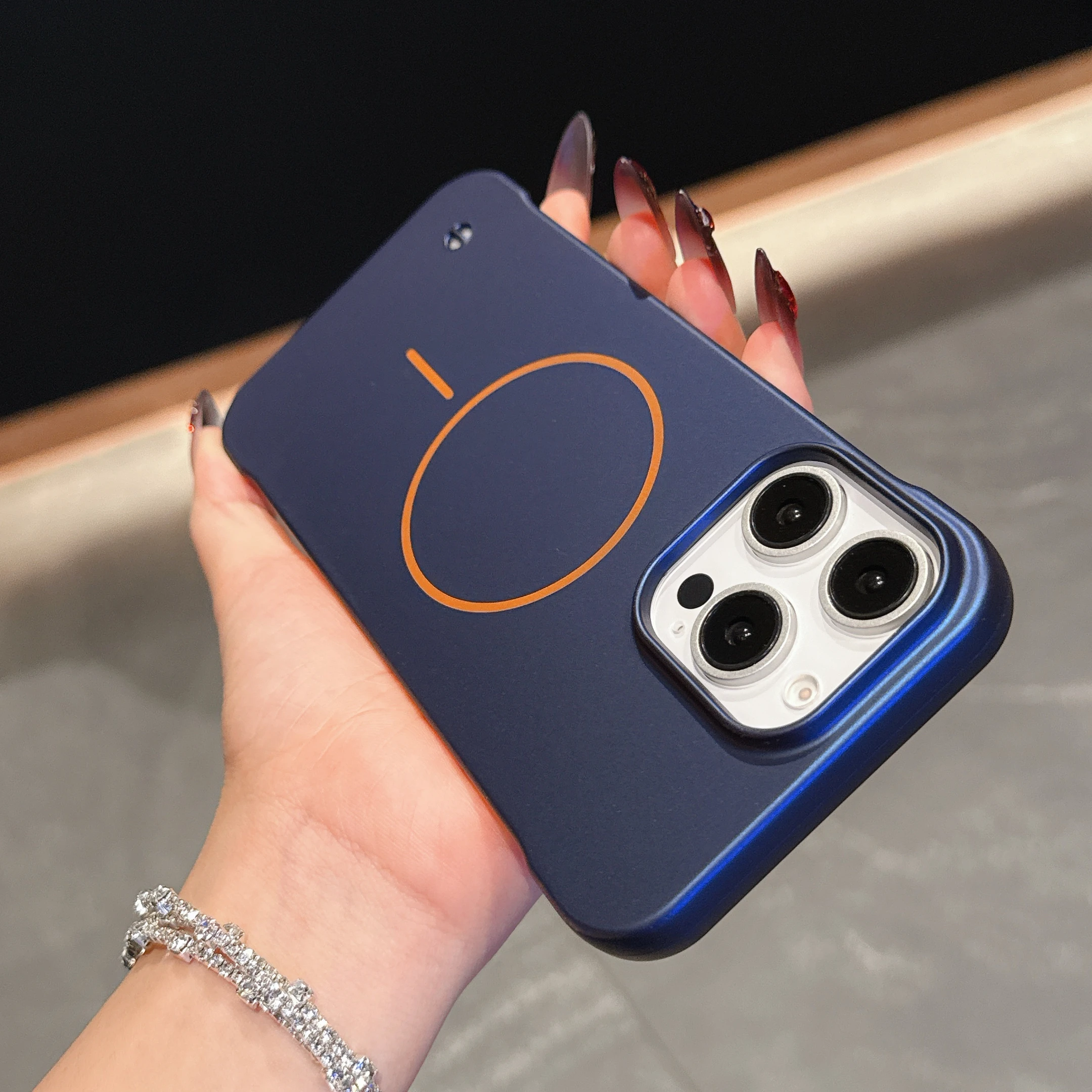 Ultra Thin Frameless Magnetic Shockproof Matte Case with Wireless Charging Compatibility