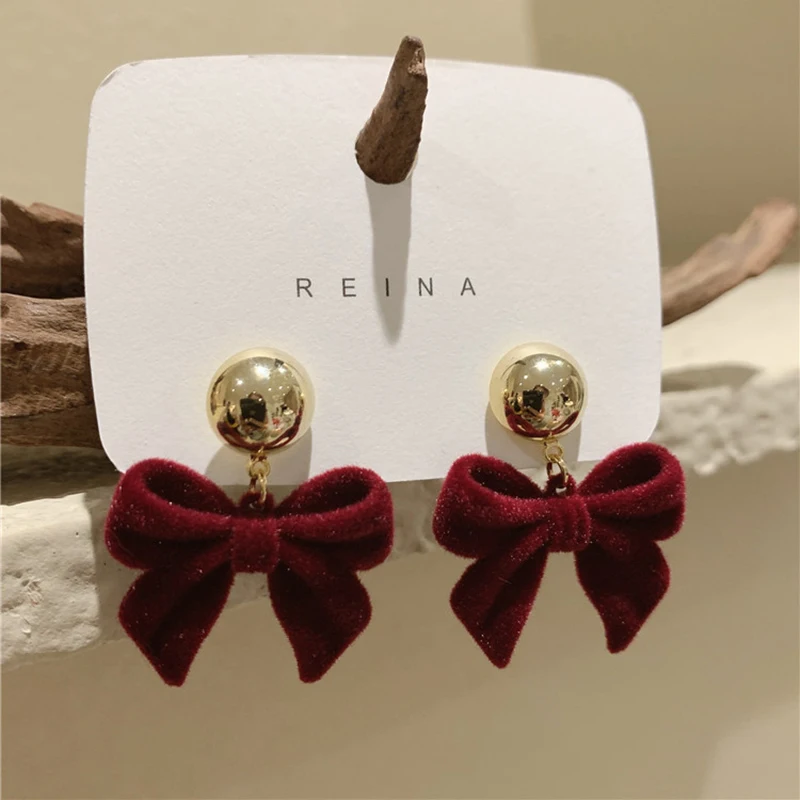 Women Stud Earrings Geometric Bowknot For Jewelry