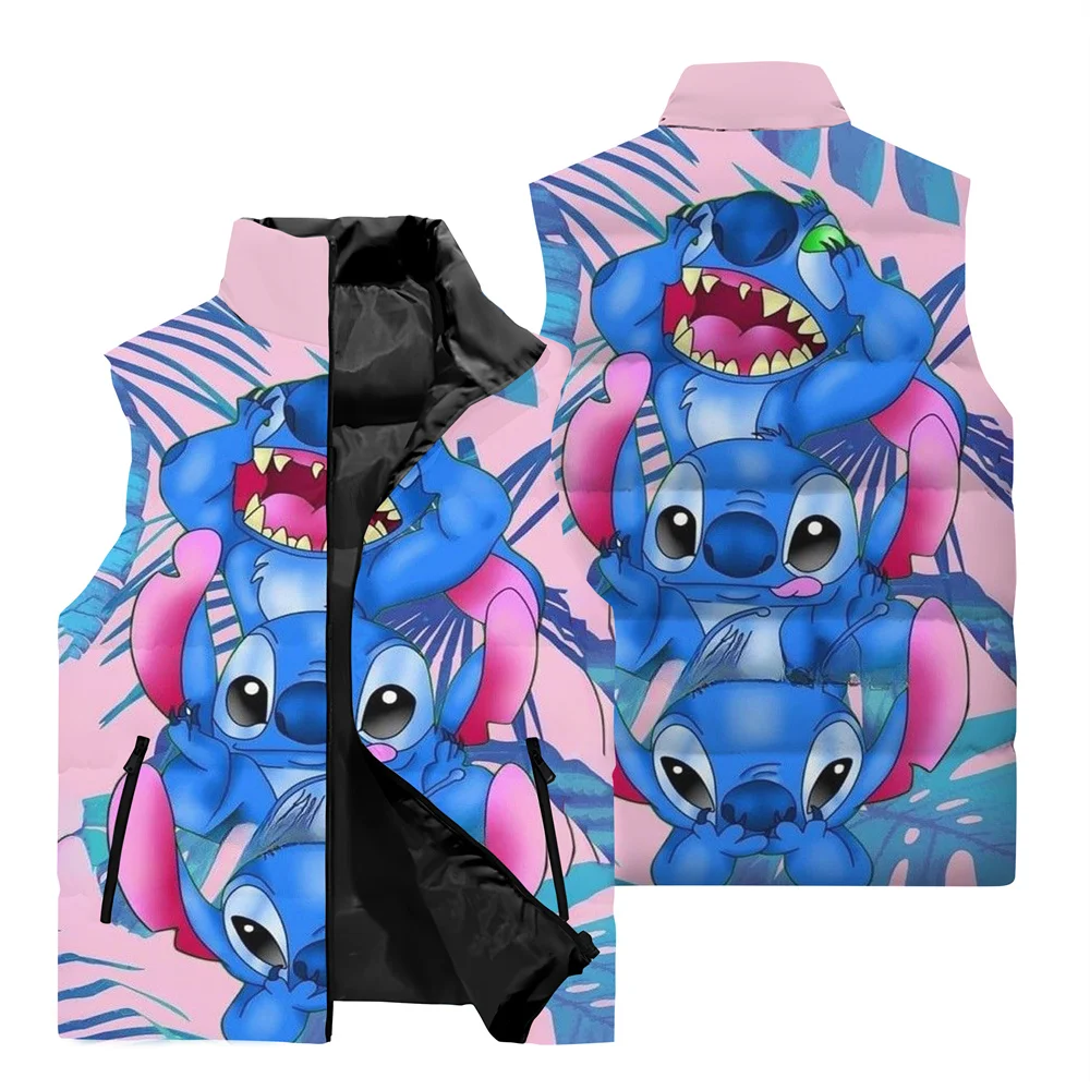 thumbnail image 1 of Chaqueta cortavientos de moda para hombre, divertida chaqueta con estampado 3D de Disney Stitch, chaleco para deportes al aire libre, chaqueta informal sin mangas para hombre para fiestas, 1 of 5