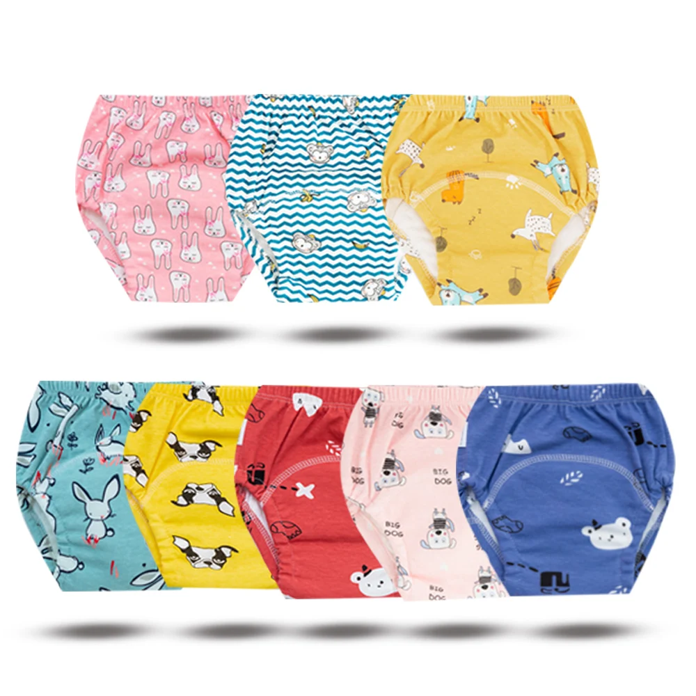 25pc/Lot Baby Diapers Reusable Training Pants for Toddler Washable Cloth Nappy Kids Waterproof Cotton Potty Training Panties