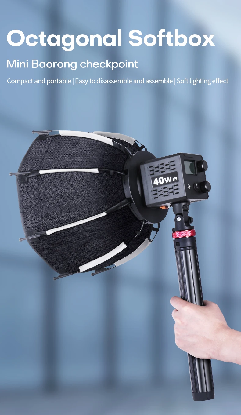Description Picture 2 of itemMiNi Speedlite Portable 30cm Foldable Octagonal Softbox Quick Pack Light Box with Mini Mount for COB Video Light