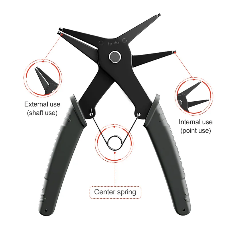 2 in 1 Circlip Pliers For Internal External Card Retaining Multifunctional Professional Hand Tool Hardware Repair Tool