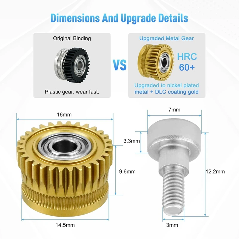 キレダスセット DIDI K1 Max Extruder,K1 Double Bearing Gear Upgrade Kit