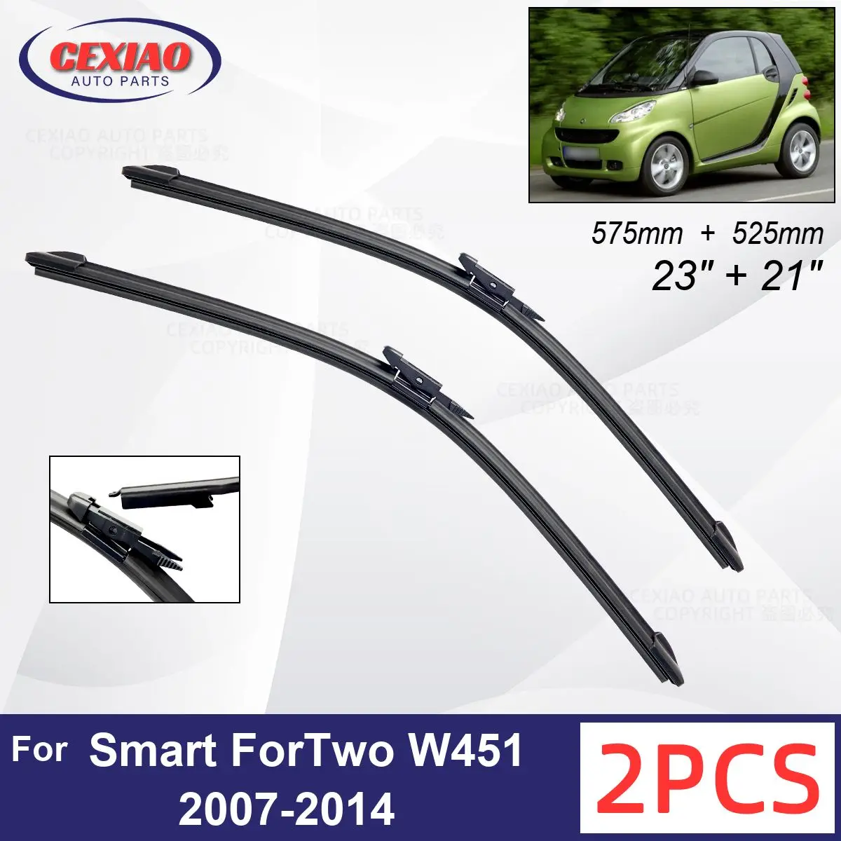 Car Wiper For Smart ForTwo W451 2007 2014 Front Wiper Blades Soft