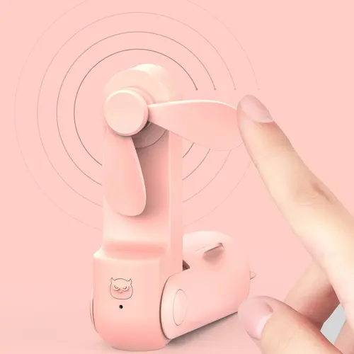창의적인 휴대용 USB 휴대용 접이식 소형 팬, TPE 부드러운 고무 잎, 자동 정지 보호 디자인 팬 3