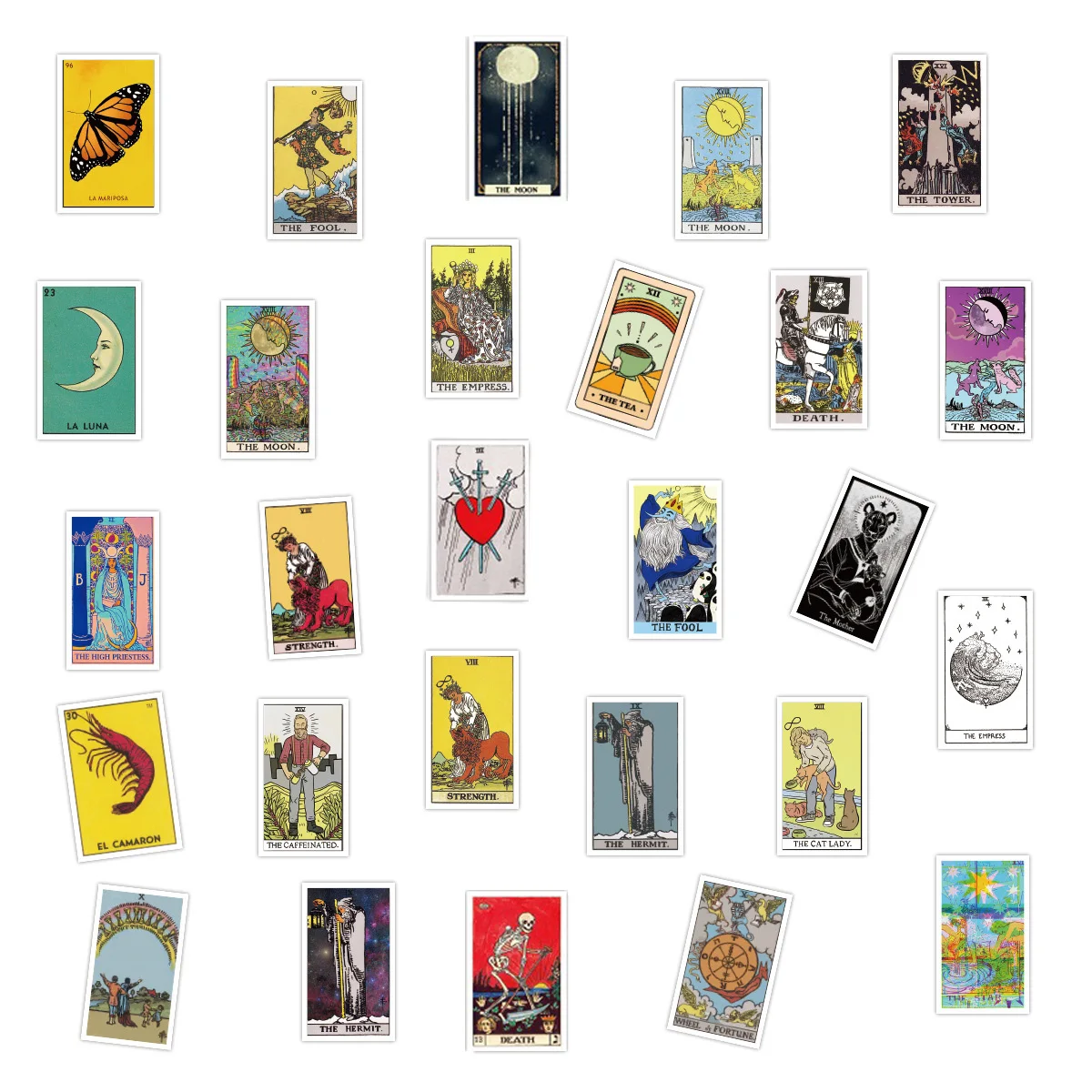 10/30/50PCS Divination Tarot Card Stickers Aesthetic DIY Fridge Laptop  Skateboard Phone Car Art Graffiti