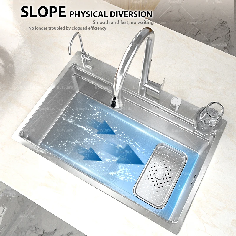 Kitchen Household Sink Stainless Steel Large Single Sink Dishwashing Basin wash vegetables Multifunctional Kitchen