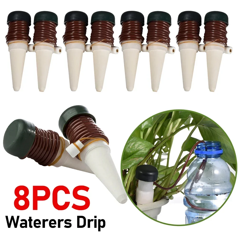 8PCS Self-Watering Drippers, Automatic Deep Root Irrigation Tool for Flower Pots & Bonsai Plants 2