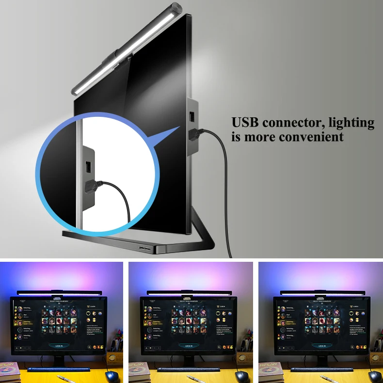 Description Picture 5 of itemBlack Myth WuKong Special Computer Light Screen Light Desk Lamp RGB Backlight Monitor Light Bar Atmosphere Lighting USB Powered