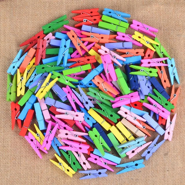 100pcs Mini Wooden Clothespins With 10m Jute Twine Photo Paper Peg Pin  Craft Clips for Scrapbooking