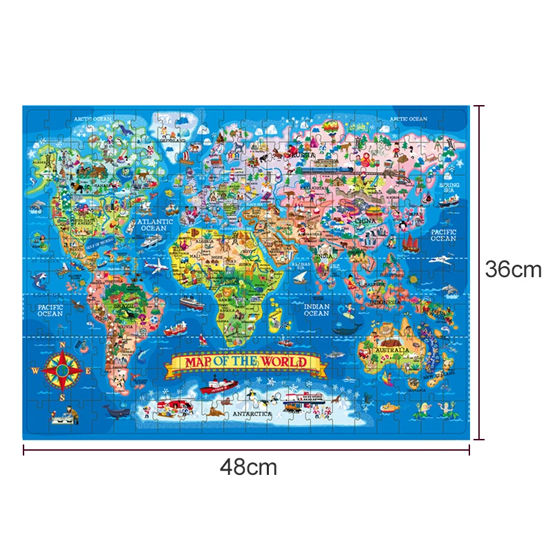 World Map Puzzle For Kids 200 Piece Learning Aid Educational Games Toy For Kids Age 4 and Above jigsaw puzzles wooden jigsaw puzzles wooden puzzle toys educational puzzles mini jigsaw puzzle paper puzzle toys