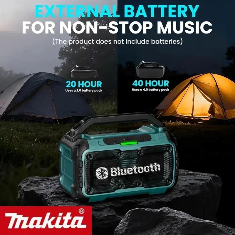 무선 블루투스 스피커 휴대용 서라운드 스피커 Makita 18V 배터리용 듀얼 채널 서브우퍼 라우드스피커(배터리 없음)