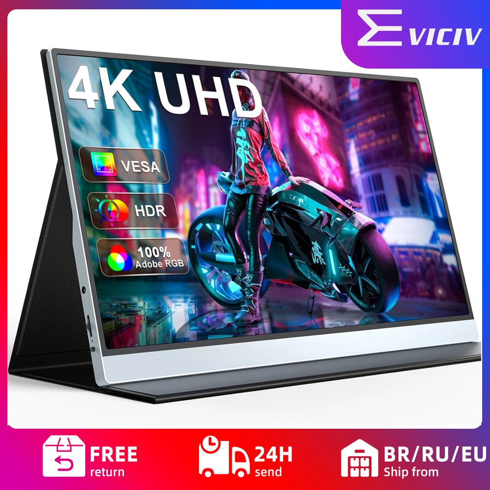 EVICIV 4K ポータブルモニター 15.6インチ 3840x2160 UHD USB-C