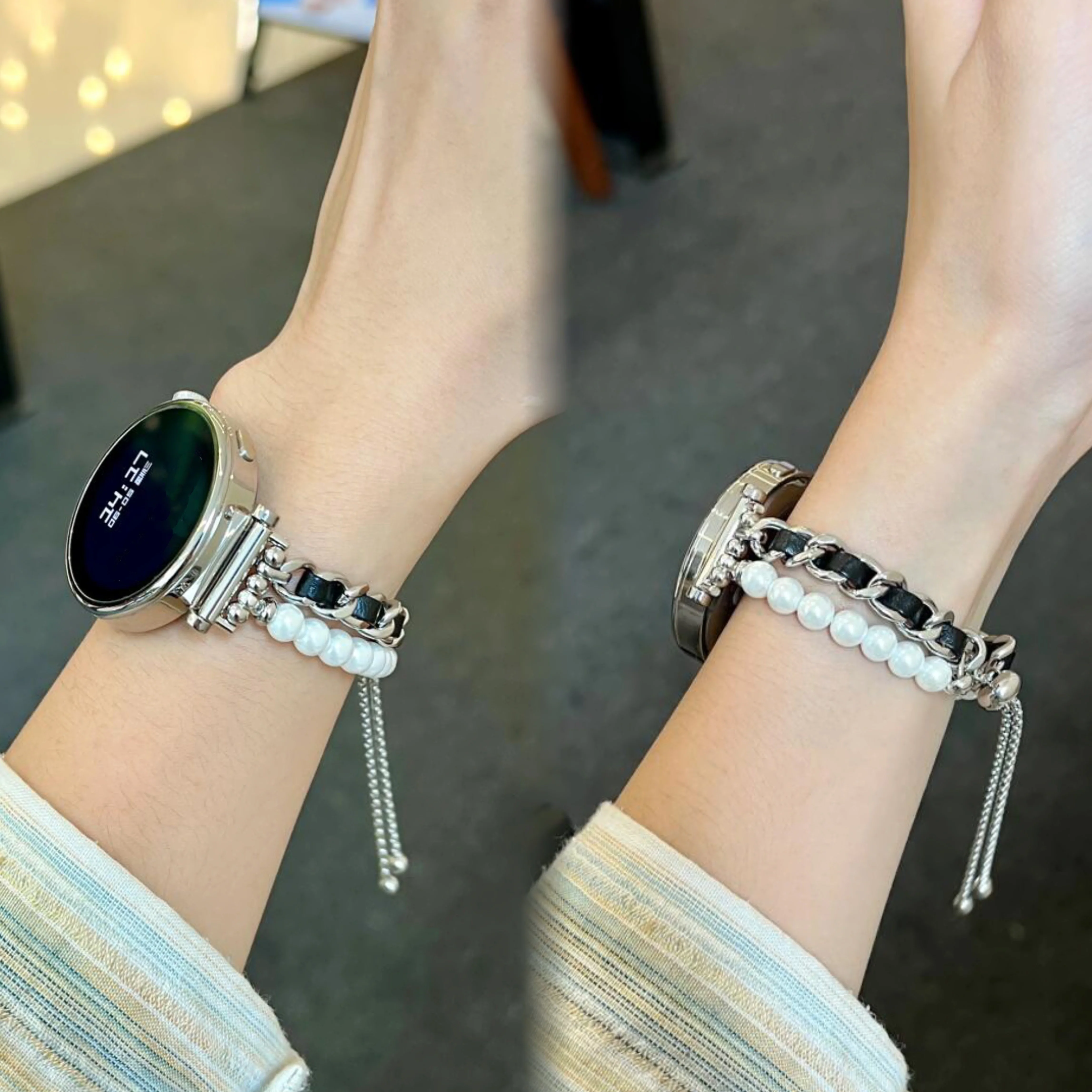 Elegant Metal Chain Strap Bracelet - 18mm, 20mm, 22mm
