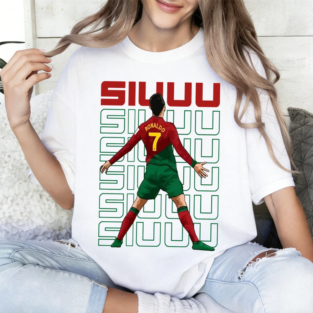 Cr7 T-Shirt für Männer und Frauen, Harajuku, kurzärmelig, O-Ausschnitt, Freizeithemd, Fußball, Sportfans, Geschenke