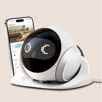 Telecamera robot per animali domestici | Mobile per interni con ricarica automatica, audio bidirezionale, visione notturna, controllo intelligente dell'app, gatti/cani/neonati/anziani