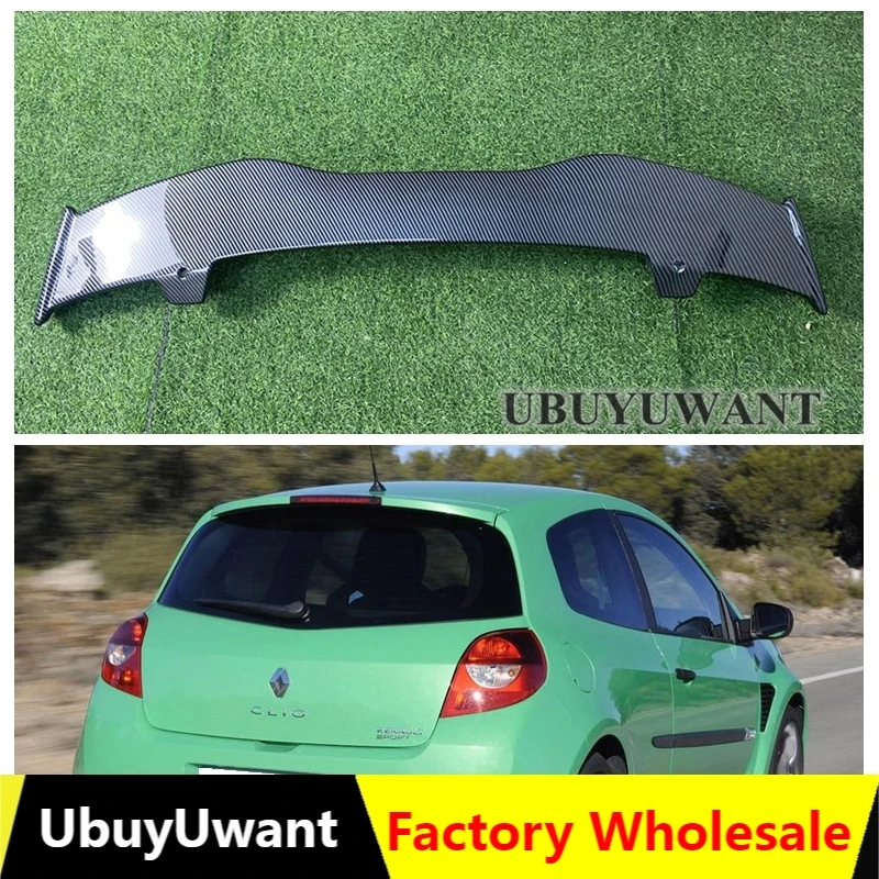 Ala Del Tetto Posteriore Per Renault Clio 3 Rs Sport Lip Spoiler 2006 2007 2008 2009 2010 2011 2012 Plastica Abs Carbon Look Clio Top Wing