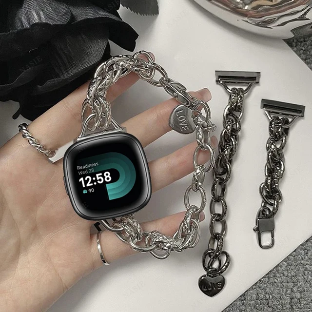 Metal Steel Strap For Fitbit Versa 1/Versa 2/versa 3/Versa 4 Luxury  Bracelet for Fitbit Versa Lite/Sense 2 Strap Correa - AliExpress