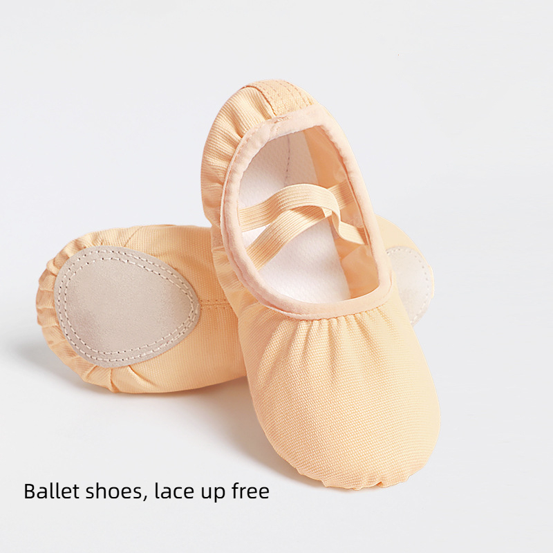 Children's Ballet Dance Shoes, Soft Soled Girls' Shoes, Adult Practice Yoga Shoes, Soft Fabric Material Without Tie Up Style