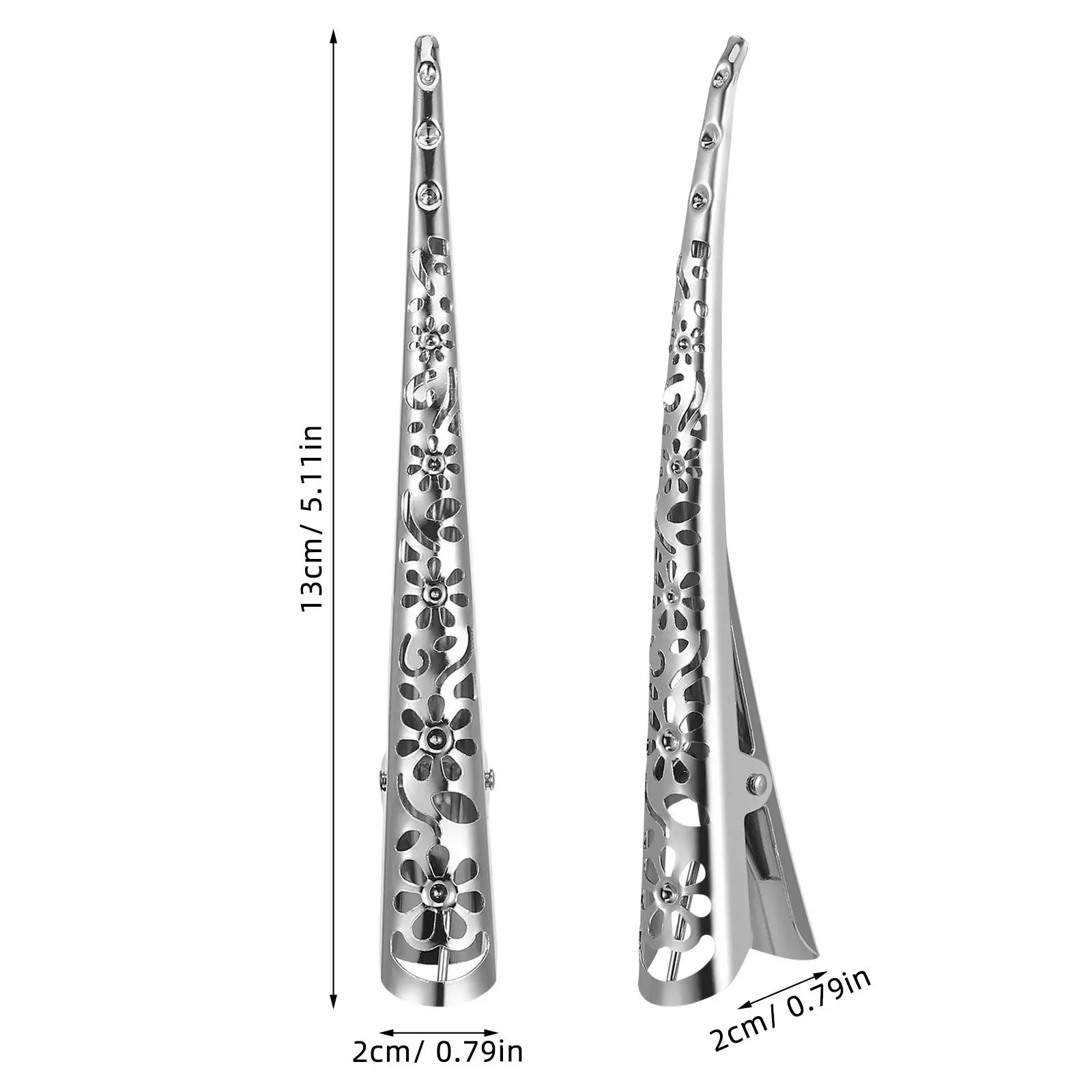 4Pcs 헤어 클립 금속 중공 디자인 실버 110Mm 우아한 머리핀 여자 여자 헤어 액세서리 꽃 머리핀 컬 클립
