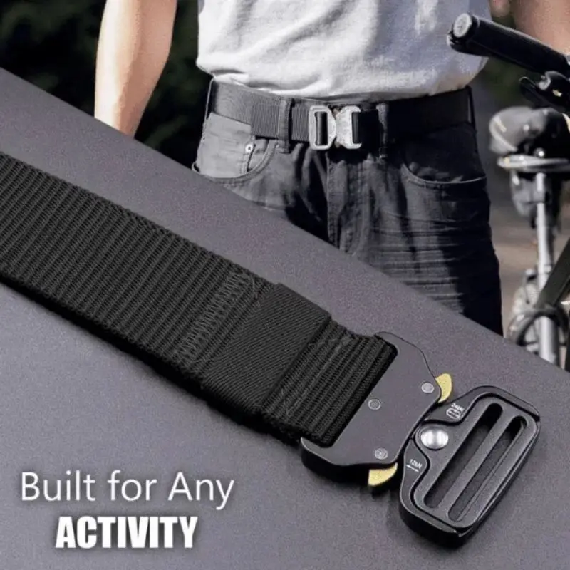 

Tactical Nylon Belt Outdoor Mountaineering Multifunctional Belt Canvas Woven Waistband Quick Buckle Military Belt